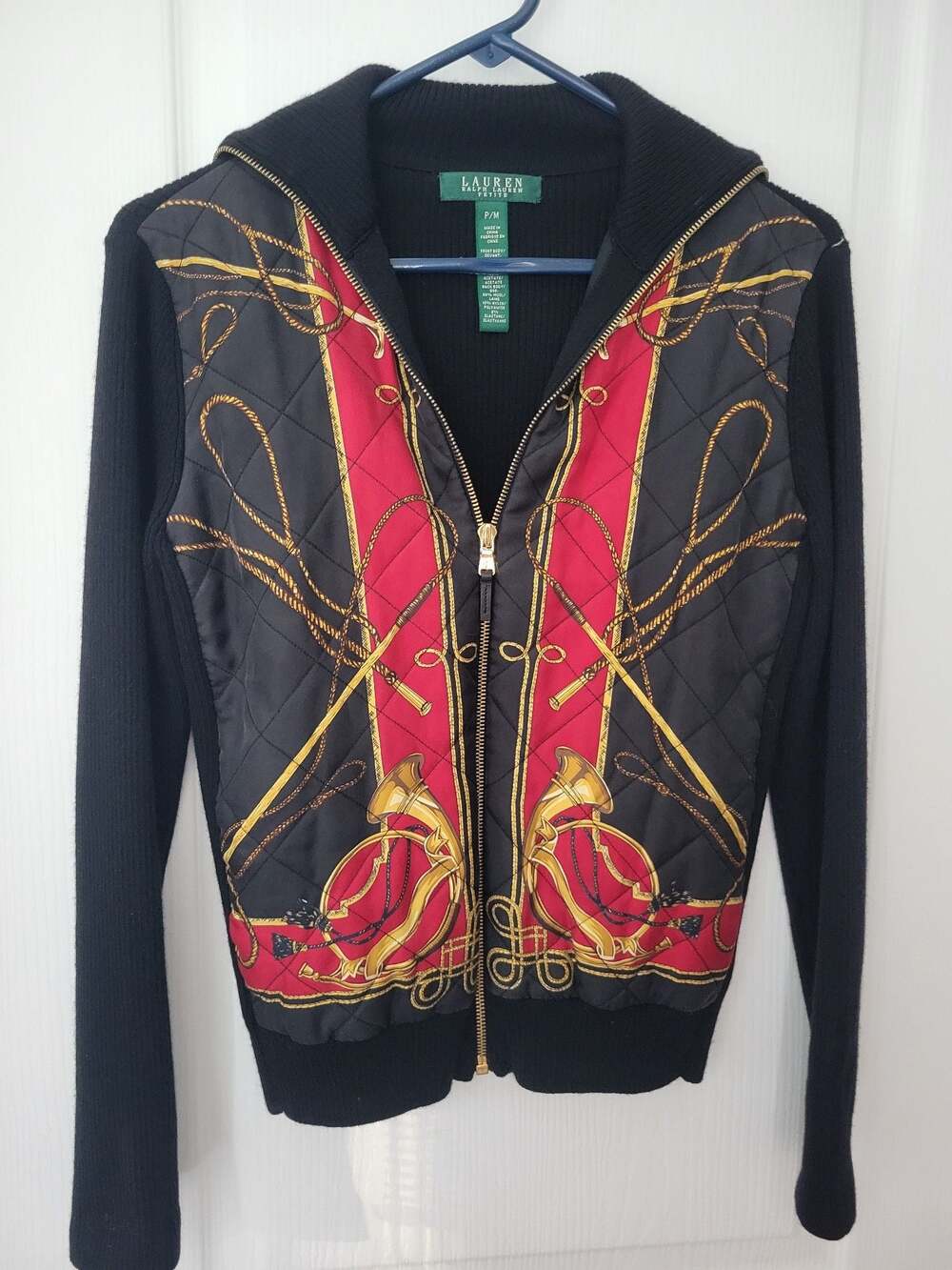 Lauren Ralph Lauren Women's Petite
Equestrian Silk and Wool Full Zip Jacket and